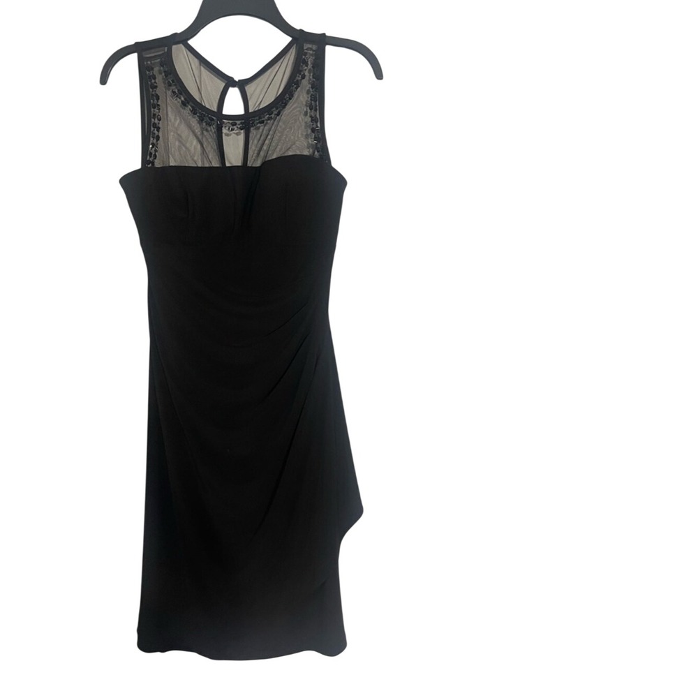 Black Sheer Yoke Cocktail Dress
